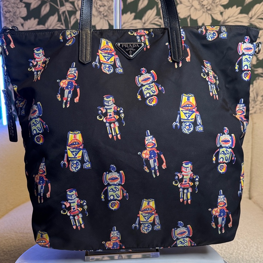 Prada Authentic Limited Edition Black Nylon Robot Tote - Picture 3 of 12